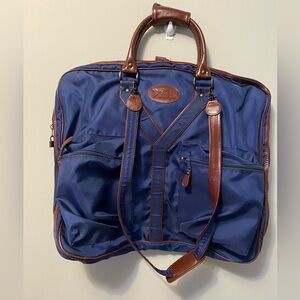 Vintage Yves St Laurent Blue/Brown Garment Travel Bag